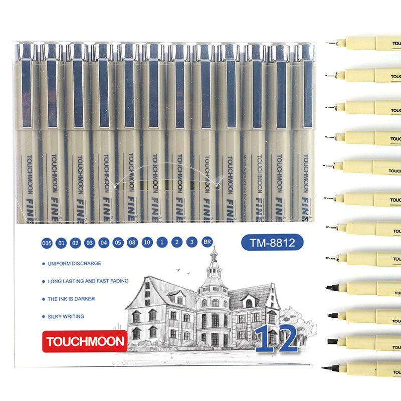 Copic Marker Sketch - 12 تلميح الصباغ بطانة ميكرون الحبر
