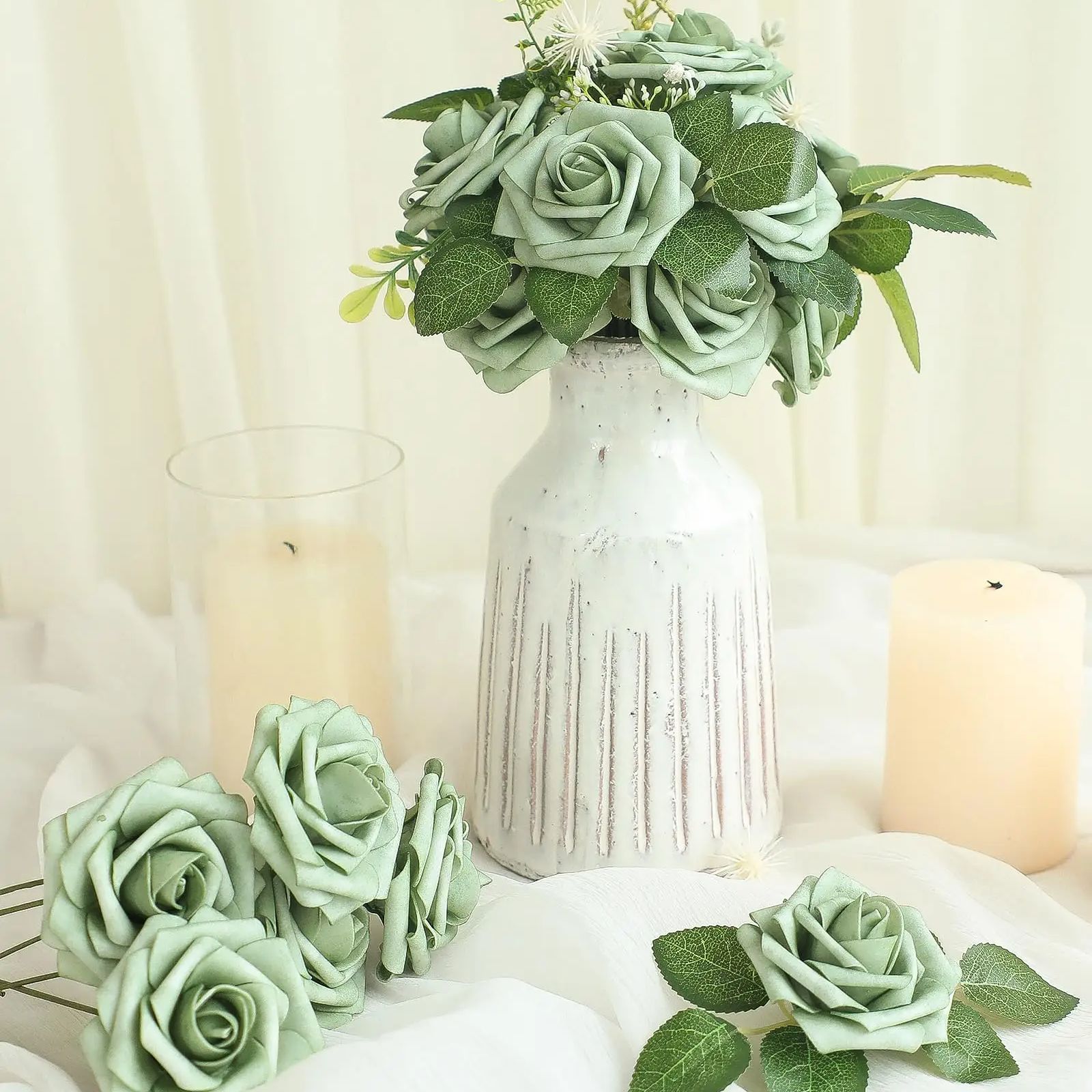 ورود فوم خضراء صناعية مع سيقان - مراجعة Florist Supp وسعره