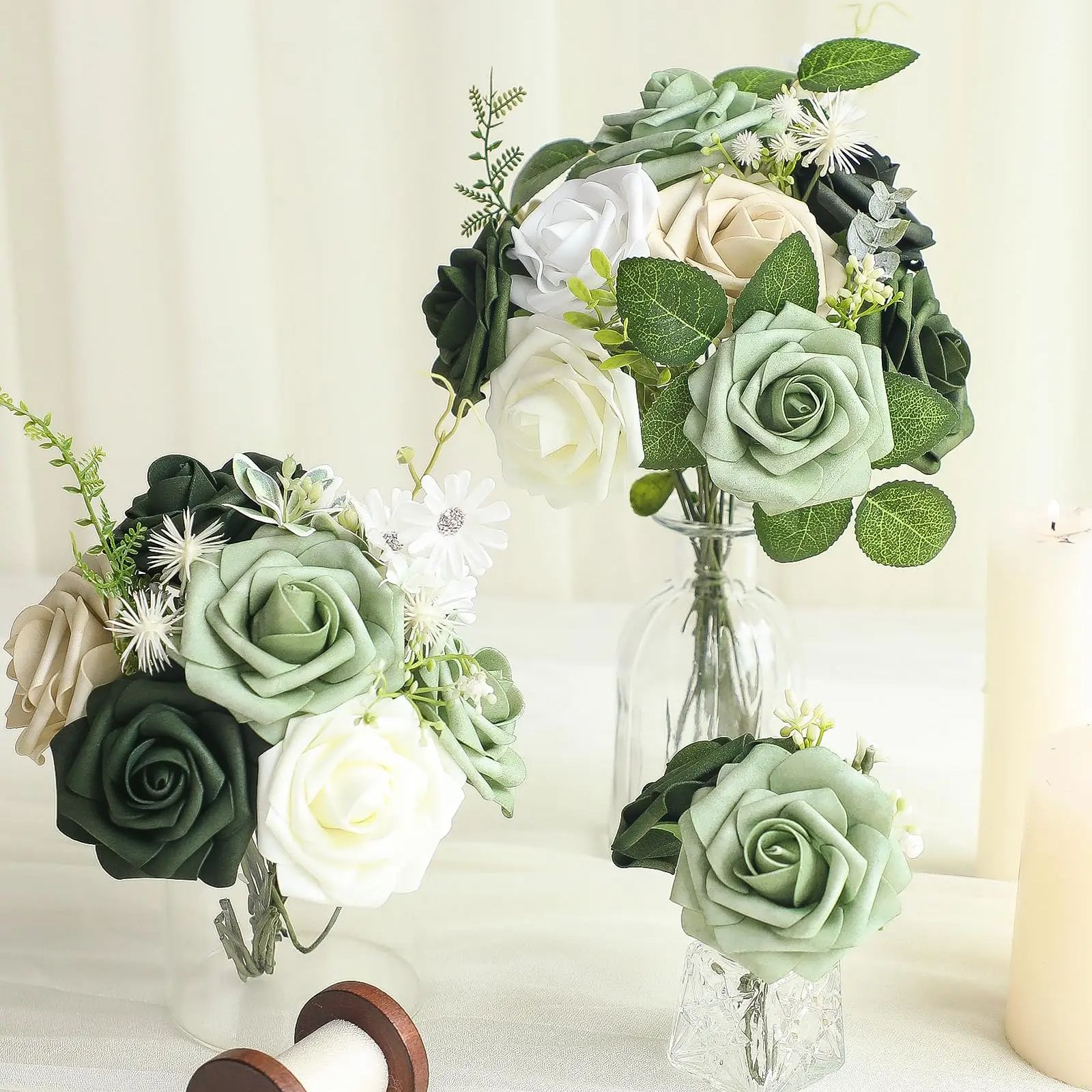 ورود فوم خضراء صناعية مع سيقان - مراجعة Florist Supp وسعره