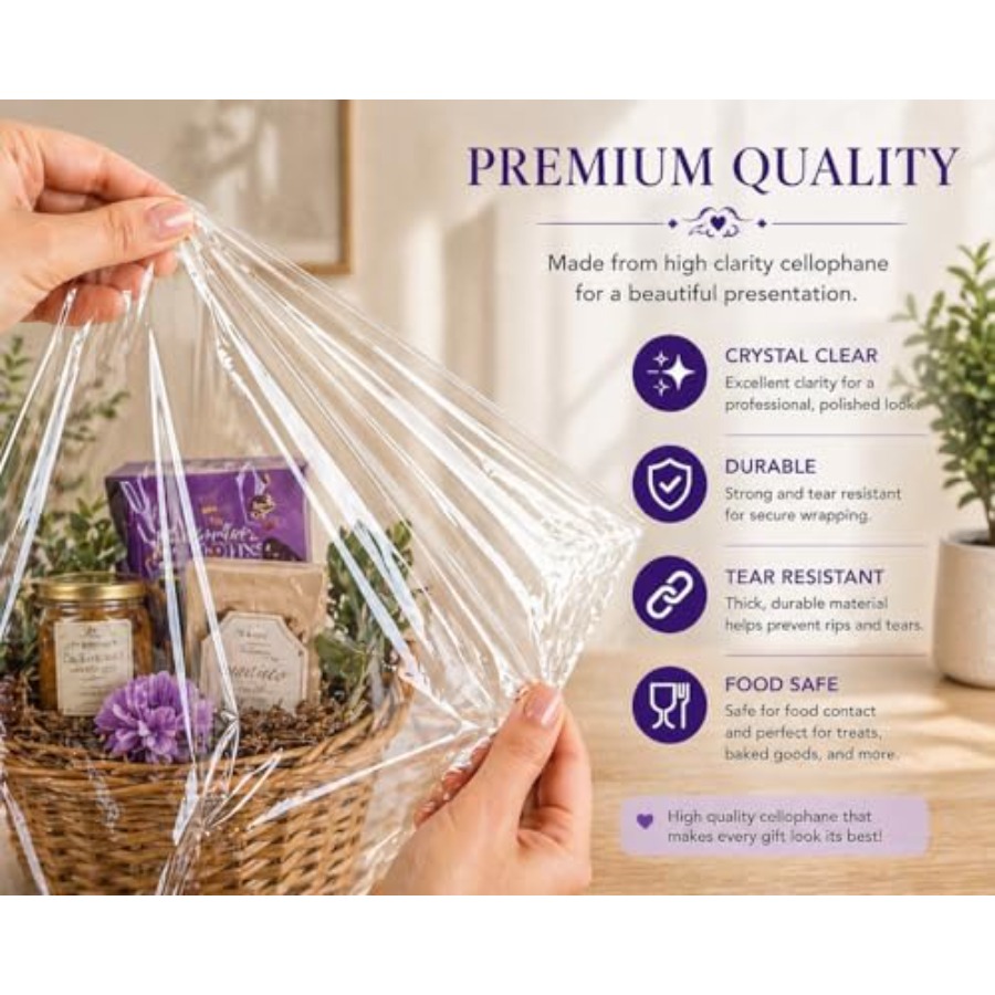 أكياس سيلوفان لسلال الهدايا مق - مراجعة Cellophane Wrap Clear وسعره
